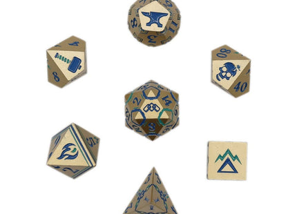 Gamers Guild AZ Let's Play Games LPG Dice: Warrior RPG Set - Gold/Blue (Pre-Order) AGD