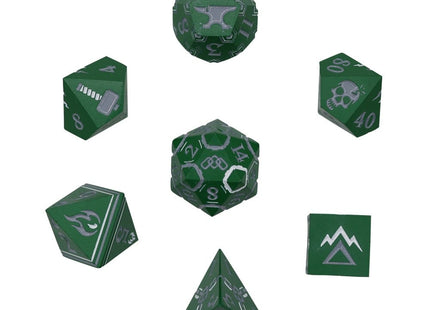 Gamers Guild AZ Let's Play Games LPG Dice: Warrior RPG Set - Green/Silver (Pre-Order) AGD