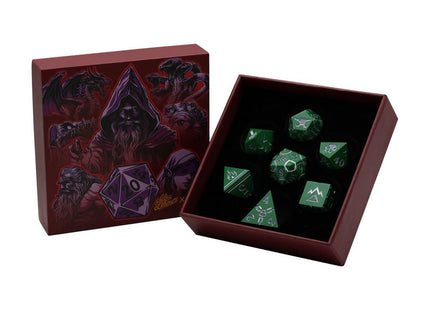 Gamers Guild AZ Let's Play Games LPG Dice: Warrior RPG Set - Green/Silver (Pre-Order) AGD