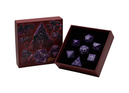 Gamers Guild AZ Let's Play Games LPG Dice: Warrior RPG Set - Purple/Silver (Pre-Order) AGD