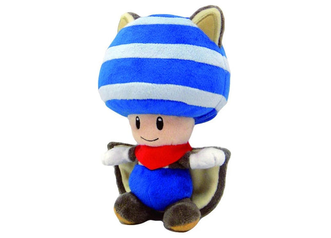 Gamers Guild AZ Little Buddy Super Mario Series: Little Buddy Super Mario Series Flying Squirrel Blue Toad Plush, 9" JBK International