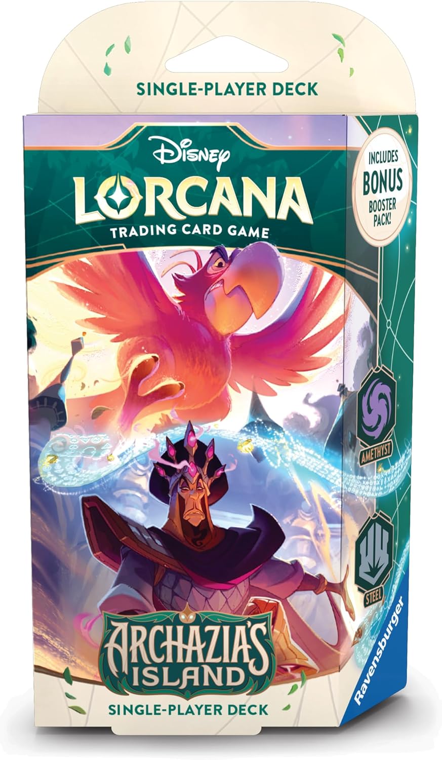 Lorcana TCG: Archazia's Island Amethyst & Steel (Jafar and Iago) - Sta Gamers Guild AZ Lorcana TCG: Archazia's Island Amethyst & Steel (Jafar and Iago) - Sta Gamers Guild AZ