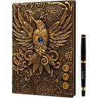 Gamers Guild AZ Lynx Accessories Lynx Accessories: 3D Faux-Leather Notebook / Journal - Gold Phoenix Quartermaster Direct