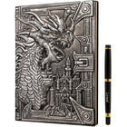 Gamers Guild AZ Lynx Accessories Lynx Accessories: 3D Faux-Leather Notebook / Journal - Silver Dragon Quartermaster Direct