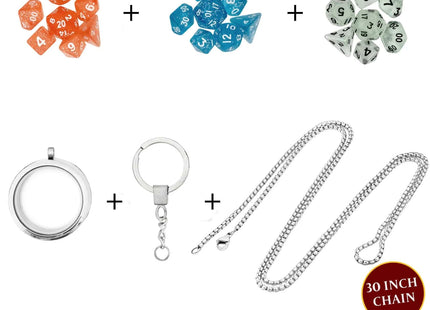 Gamers Guild AZ Lynx Accessories Lynx Accessories: Mini Dice Locket/Hanger w Chain and Keychain Quartermaster Direct