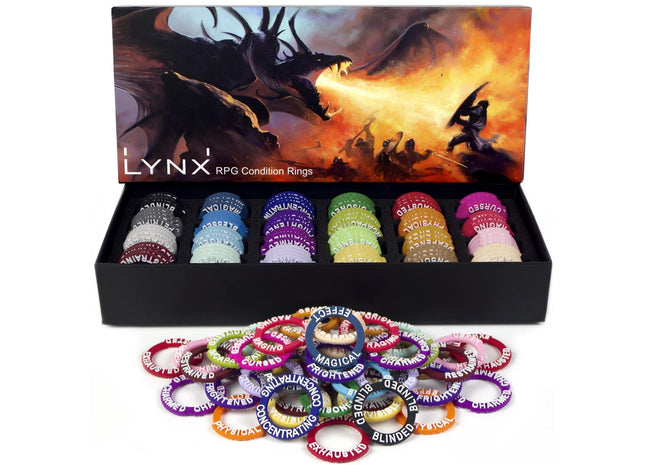 Gamers Guild AZ Lynx Accessories Lynx Accessories: RPG Condition Rings/Markers set - Set of 96 Status & Effects Rings Quartermaster Direct