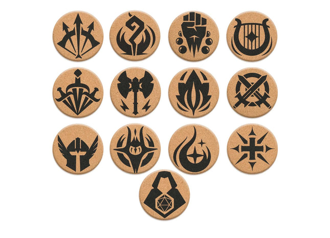 Gamers Guild AZ Lynx Accessories Lynx Accessories: Set of 13 RPG Class & DM Icon Coasters Quartermaster Direct