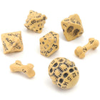 Gamers Guild AZ Lynx Accessories Lynx Accessories: Skull And Bone Full 7 Dice Set: Ancient Bone Yellow (Pre-Order) GTS