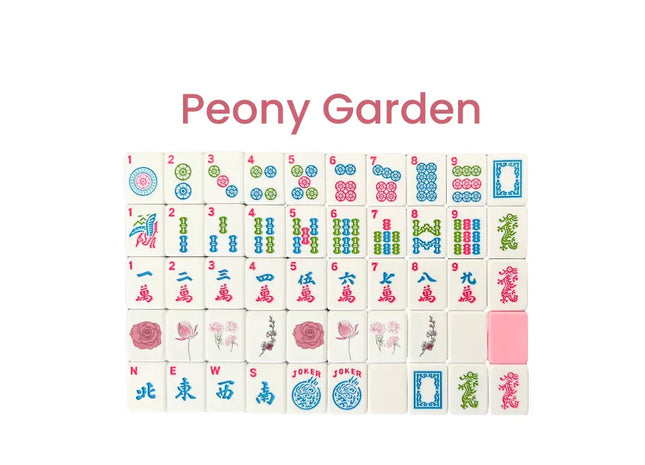 Gamers Guild AZ Mahjong Studios American Mahjong Tile Set (160 Tiles) - Peony Garden Faire