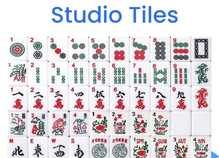Gamers Guild AZ Mahjong Studios American Mahjong Tile Set (166 Tiles) - 2-Color Blue Faire