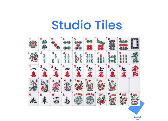 Gamers Guild AZ Mahjong Studios American Mahjong Tile Set (166 Tiles) - 2-Color Blue Faire