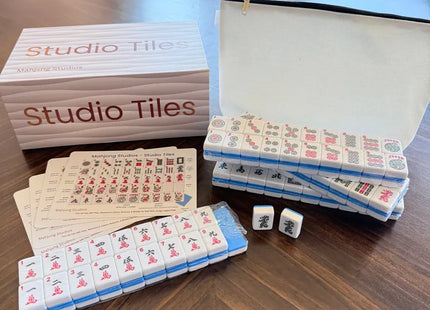 Gamers Guild AZ Mahjong Studios American Mahjong Tile Set (166 Tiles) - 2-Color Blue Faire