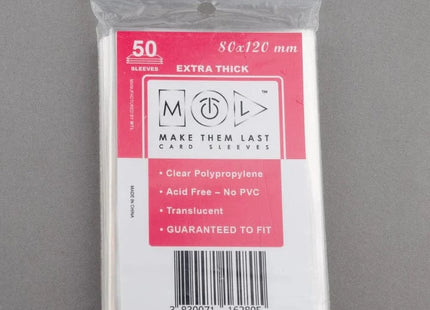 Gamers Guild AZ Make Them Last TBEU 80x120 mm 50pcs Thick Board Games & Card Sleeves Make Them Last