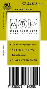 Gamers Guild AZ Make Them Last TBHH 57.5x108 mm 50pcs Thick Board Games & Card Sleeves Make Them Last