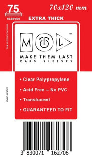 Gamers Guild AZ Make Them Last TBST 70x120 mm 75pcs Thick Board Games & Card Sleeves Make Them Last