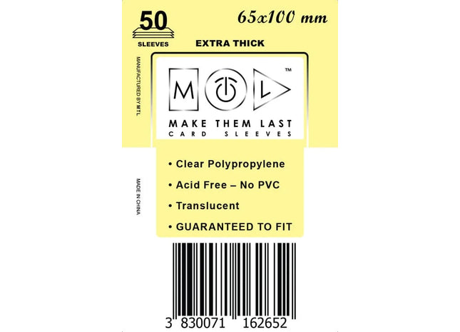 Gamers Guild AZ Make Them Last TBUS 65x100 mm 50pcs Thick Board Games & Card Sleeves Make Them Last