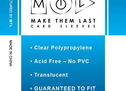 Gamers Guild AZ Make Them Last TEUR 59x92 mm 50pcs Thick Board Games & Card Sleeves Make Them Last