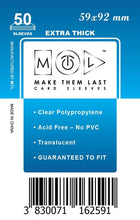 Gamers Guild AZ Make Them Last TEUR 59x92 mm 50pcs Thick Board Games & Card Sleeves Make Them Last