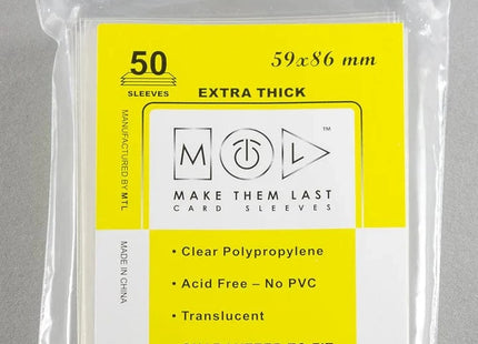 Gamers Guild AZ Make Them Last TJPS 59x86 mm 50pcs Thick Board Games & Card Sleeves Make Them Last