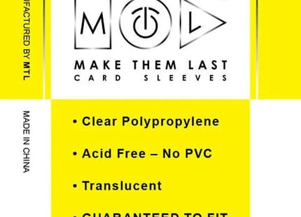 Gamers Guild AZ Make Them Last TJPS 59x86 mm 50pcs Thick Board Games & Card Sleeves Make Them Last