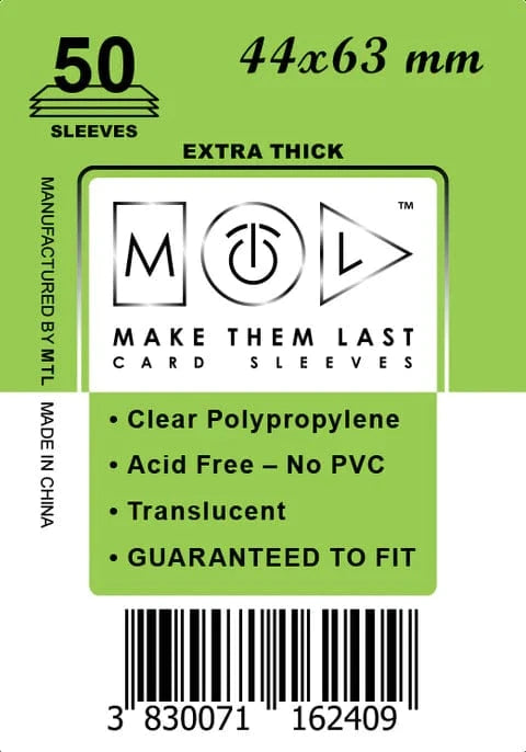TMEV 44x63 mm 50pcs Thick Board Games & Card Sleeves TMEV 44x63 mm 50pcs Thick Board Games & Card Sleeves