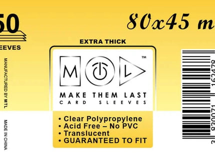 Gamers Guild AZ Make Them Last TMMA 80x45 mm 50pcs Thick Board Games & Card Sleeves Make Them Last