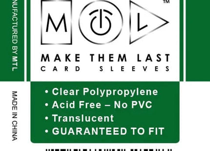 Gamers Guild AZ Make Them Last TMPL 50x75 mm 50pcs Thick Board Games & Card Sleeves Make Them Last