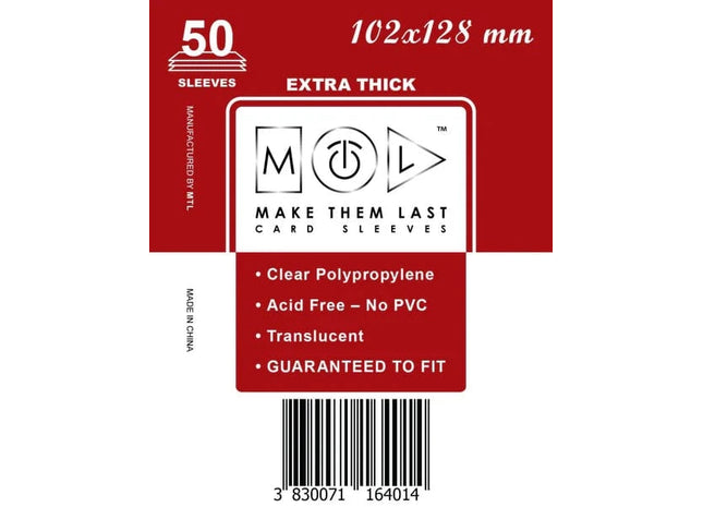 Gamers Guild AZ Make Them Last TOSDE 102x128 mm 50pcs Thick Board Games & Card Sleeves Make Them Last