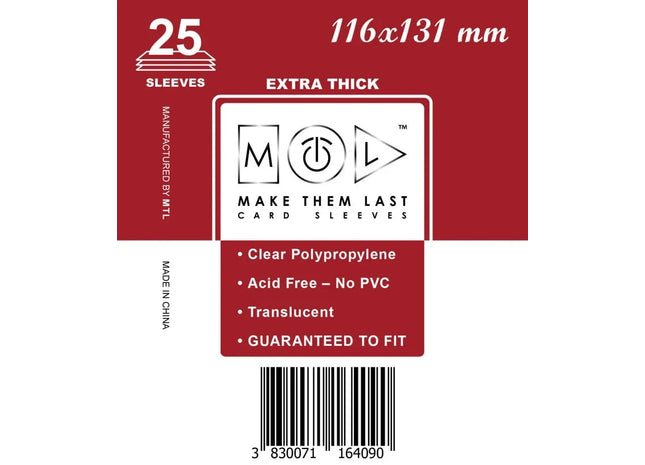 Gamers Guild AZ Make Them Last TOSDR 116x131 mm 25pcs Thick Board Games & Card Sleeves Make Them Last