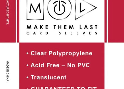 Gamers Guild AZ Make Them Last TOSDS 90x140 mm 50pcs Thick Board Games & Card Sleeves Make Them Last