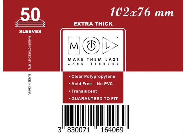 Gamers Guild AZ Make Them Last TOSHP 102x76 mm 50pcs Thick Board Games & Card Sleeves Make Them Last