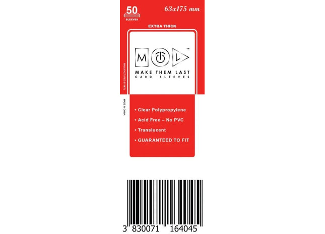 Gamers Guild AZ Make Them Last TOSMG 63x175 mm 50pcs Thick Board Games & Card Sleeves Make Them Last