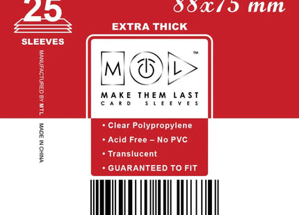 Gamers Guild AZ Make Them Last TOSZB 88x75 mm 25pcs Thick Board Games & Card Sleeves Make Them Last