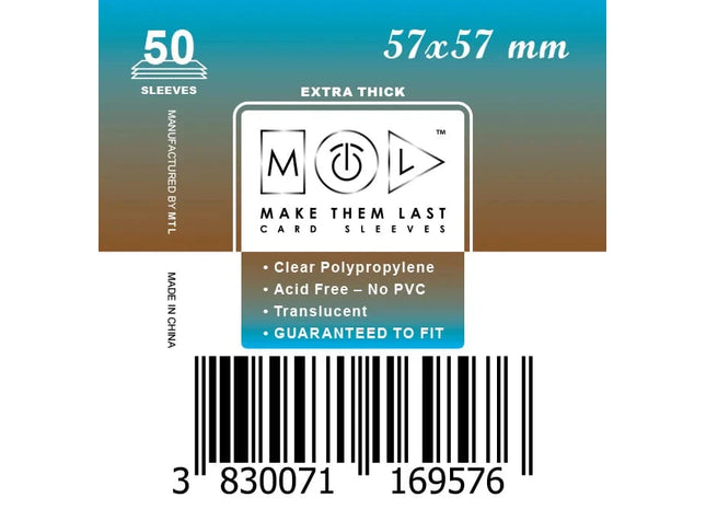 Gamers Guild AZ Make Them Last TS57 57x57 mm 50pcs Thick Board Games & Card Sleeves Make Them Last