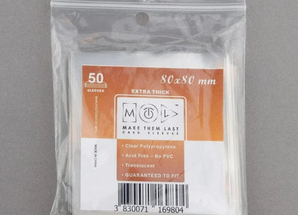 Gamers Guild AZ Make Them Last TS80 80x80 mm 50pcs Thick Board Games & Card Sleeves Make Them Last