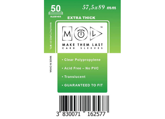 Gamers Guild AZ Make Them Last TSTN 57.5x89 mm 50pcs Thick Board Games & Card Sleeves Make Them Last