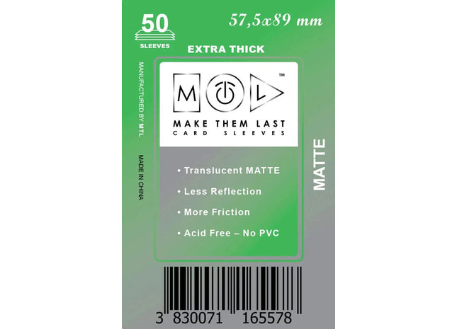Gamers Guild AZ Make Them Last TSTNM 57.5x89 mm 50pcs Thick Matte Board Games & Card Sleeves Make Them Last