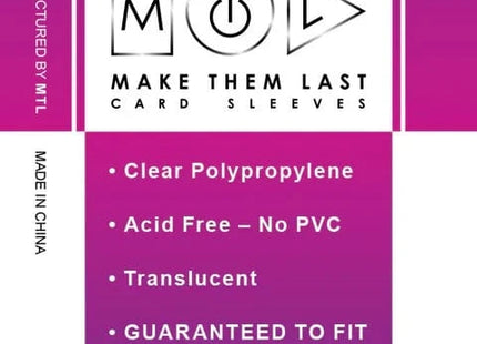 Gamers Guild AZ Make Them Last TUSA 56x87 mm 50pcs Thick Board Games & Card Sleeves Make Them Last