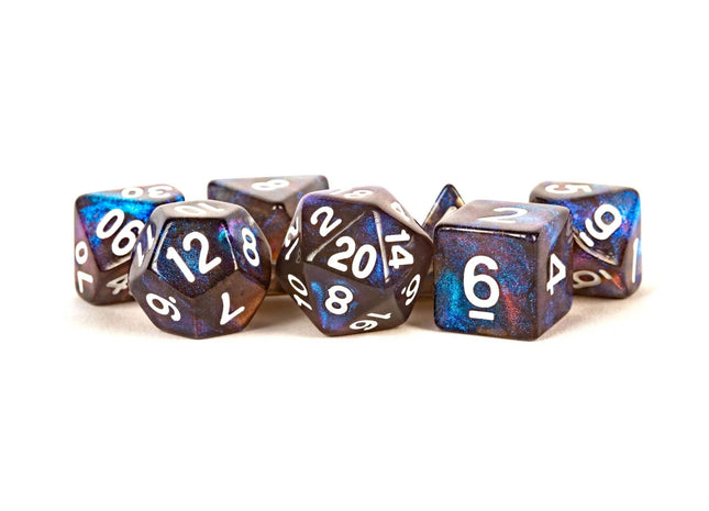 Gamers Guild AZ Metallic Dice Games 16mm Acrylic Polyhedral Dice Set: Stardust Galaxy Metallic Dice Games