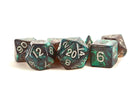 Gamers Guild AZ Metallic Dice Games 16mm Acrylic Polyhedral Dice Set: Stardust Gray w/ Silve Numbers - Black Friday AGD