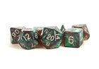 Gamers Guild AZ Metallic Dice Games 16mm Acrylic Polyhedral Dice Set: Stardust Gray w/ Silve Numbers Metallic Dice Games
