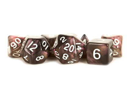 Gamers Guild AZ Metallic Dice Games 16mm Acrylic Polyhedral Dice Set: Stardust Supervolcano - Black Friday AGD