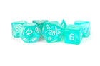 Gamers Guild AZ Metallic Dice Games 16mm Acrylic Polyhedral Dice Set: Stardust Turquoise Metallic Dice Games