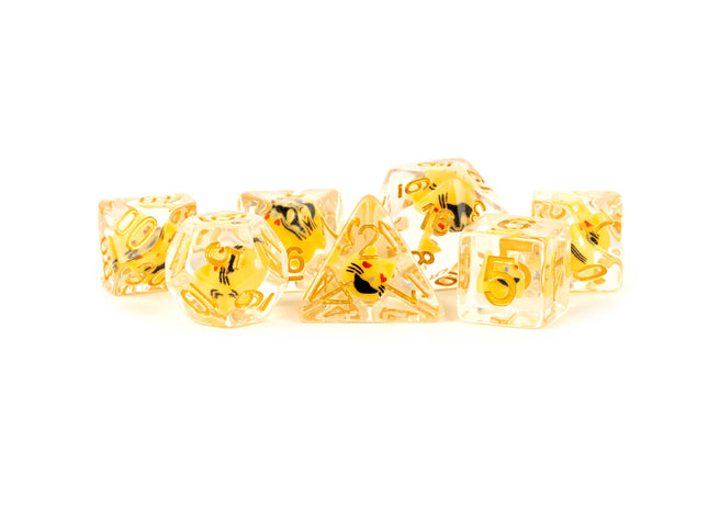 Gamers Guild AZ Metallic Dice Games 7-Die Set 16mm: Cat Dice Metallic Dice Games