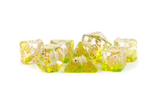 Gamers Guild AZ Metallic Dice Games 7-Die Set 16mm: Elephant Dice Metallic Dice Games