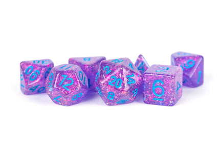 Gamers Guild AZ Metallic Dice Games 7-Die Set 16mm: Flash Dice - Purple - Black Friday AGD