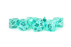 Gamers Guild AZ Metallic Dice Games 7-Die Set 16mm: Flash Dice - Teal Metallic Dice Games