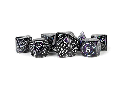 Gamers Guild AZ Metallic Dice Games 7-Die Set 16mm: Framed Void - Black Friday AGD