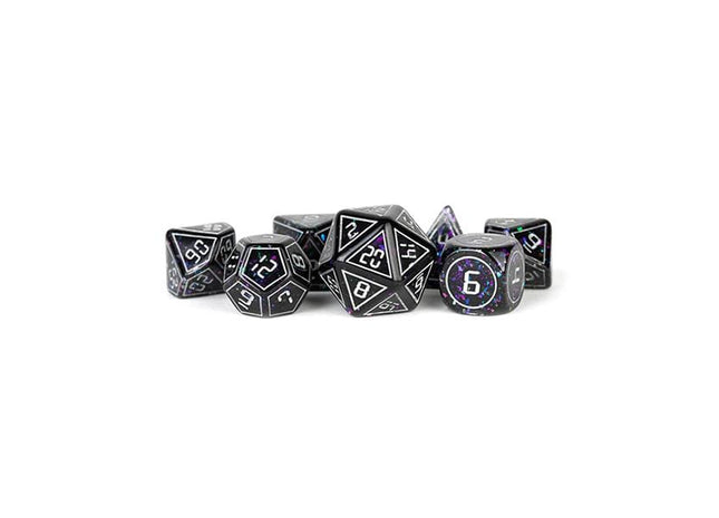 Gamers Guild AZ Metallic Dice Games 7-Die Set 16mm: Framed Void - Black Friday AGD