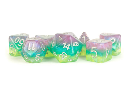 Gamers Guild AZ Metallic Dice Games 7-Die Set 16mm: Layered Stardust Radiance - Black Friday AGD